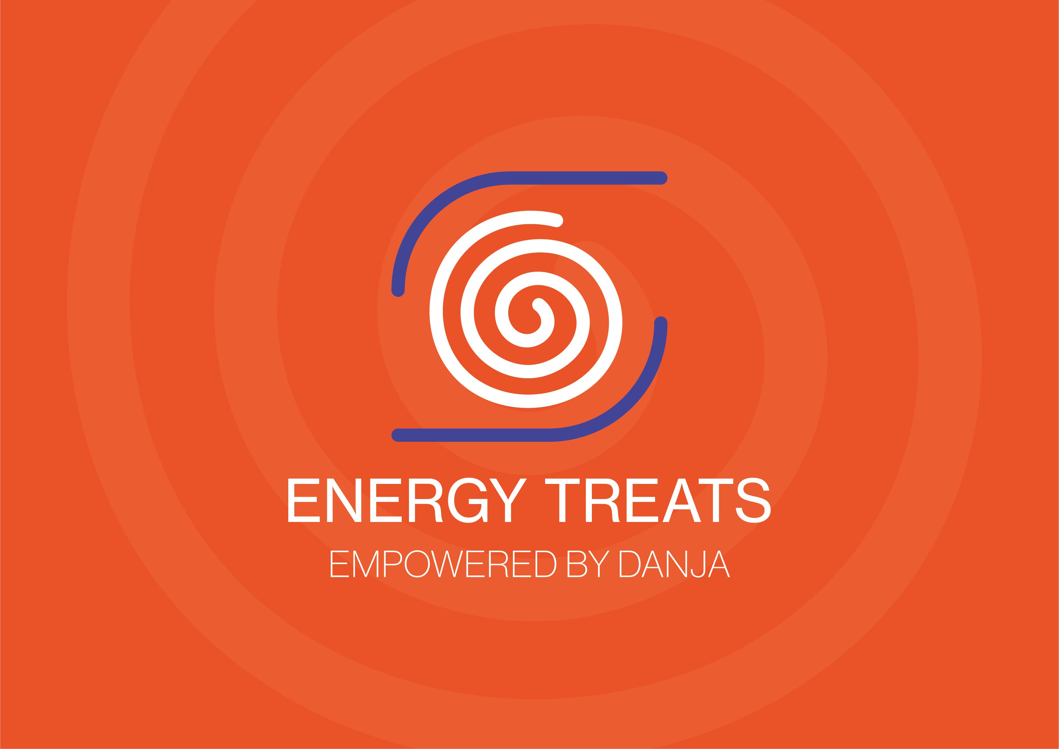 Energy Treats - Logo oranje achtergrond met patroon