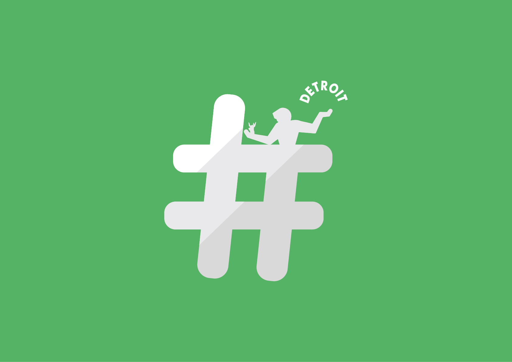 Hashtag Detroit Life - Logo groen achtergrond