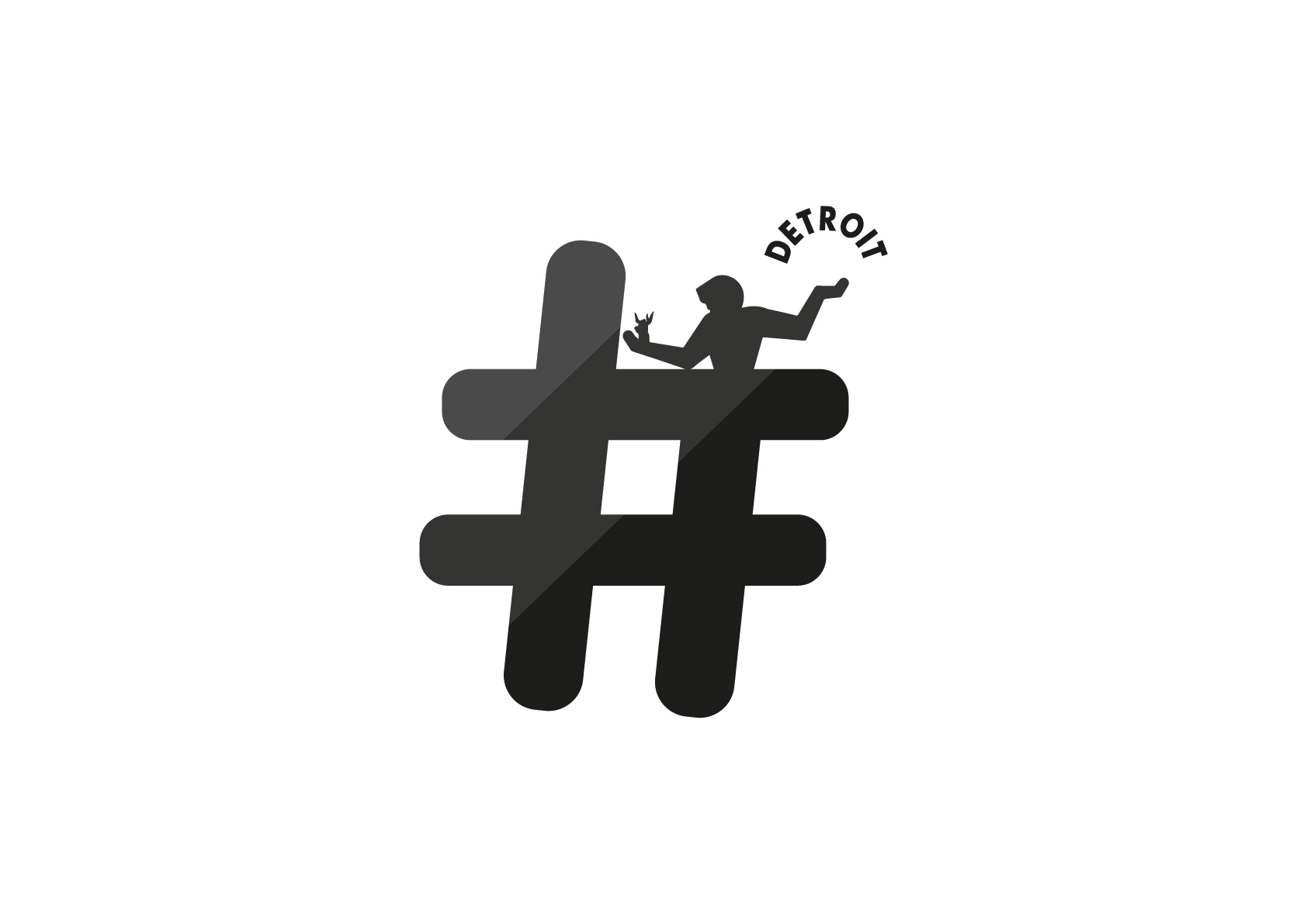 Hashtag Detroit Life - Logo inverted